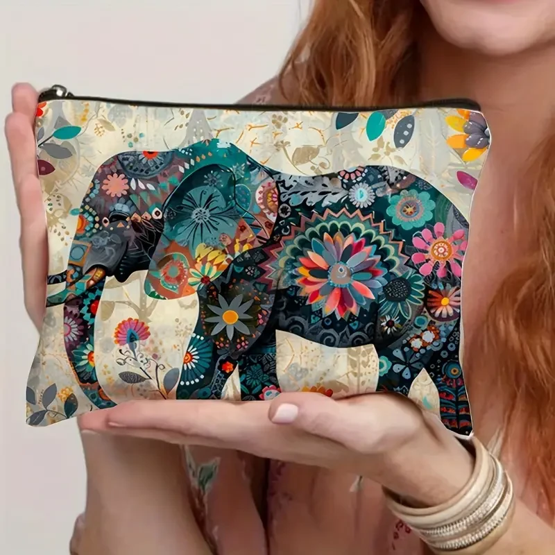 Chic Canvas Cosmetic Bag with Zipper  Stylish & Practical Travel Makeup Pouch & Toiletry Organizer for Women