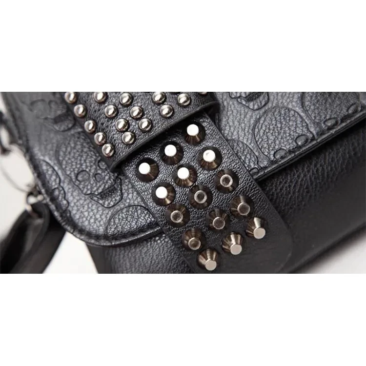 European And American Style Rivet Skull Handbag