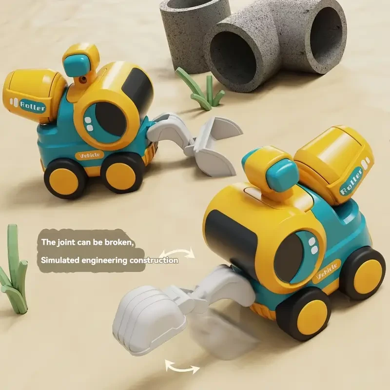 4-Pack Press and Go Engineering Vehicle Playset