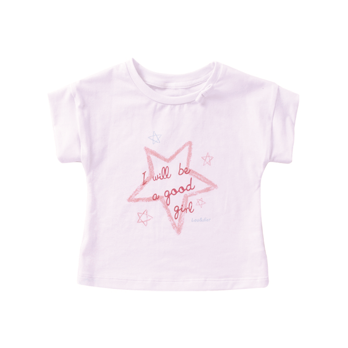 T-Shirt With Star "Good Girl" Print