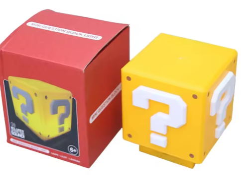 Super Mario And Minecraft Figure Bros Led Question Mark Brick Night Light Usb Charging Desk Lamp Statue Decorative Light Gifts