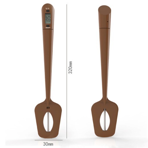 Digital Cooking Thermometer Double Use Silicone Scraper Spatula Safety Cooking Food BBQ Meat Thermometer Baking Tool