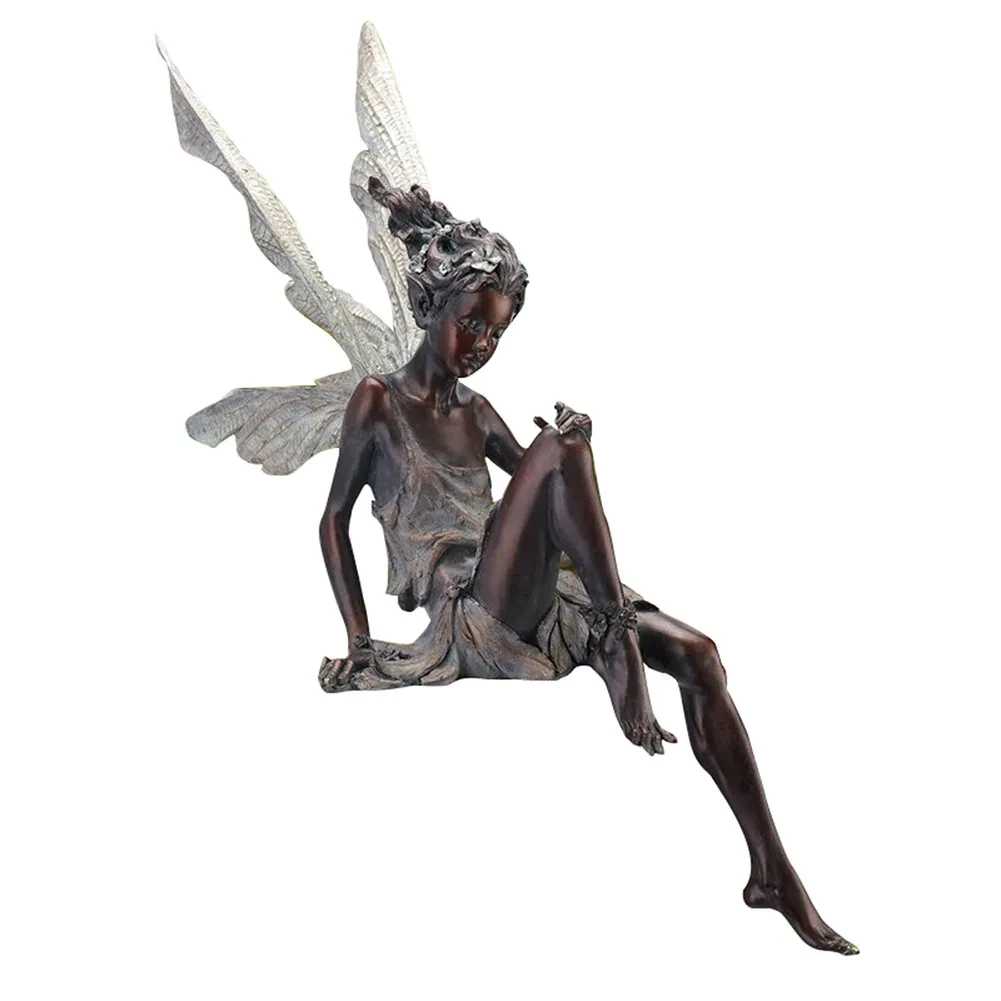Flower Fairy Angel Wings Resin Decoration Garden Gardening Office Decoration