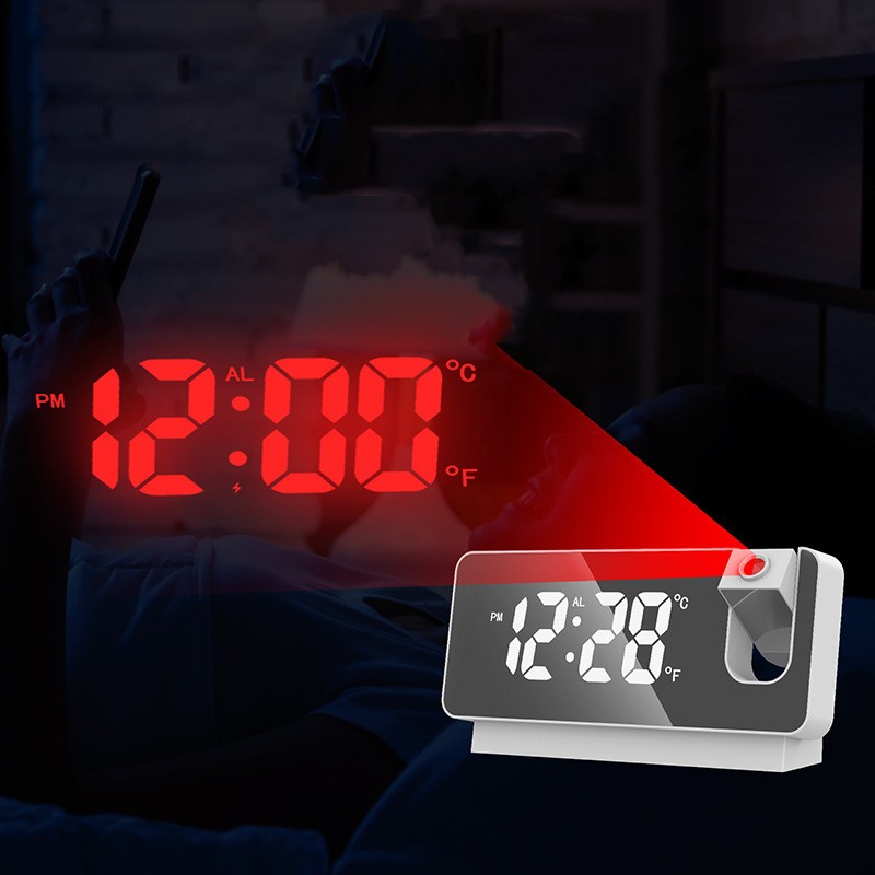 3D LED Mirror Alarm: Sleek Projection Clock with Snooze