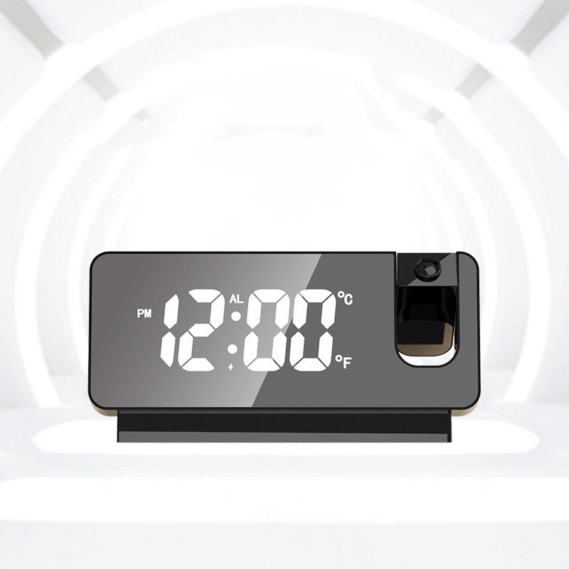 3D LED Mirror Alarm: Sleek Projection Clock with Snooze