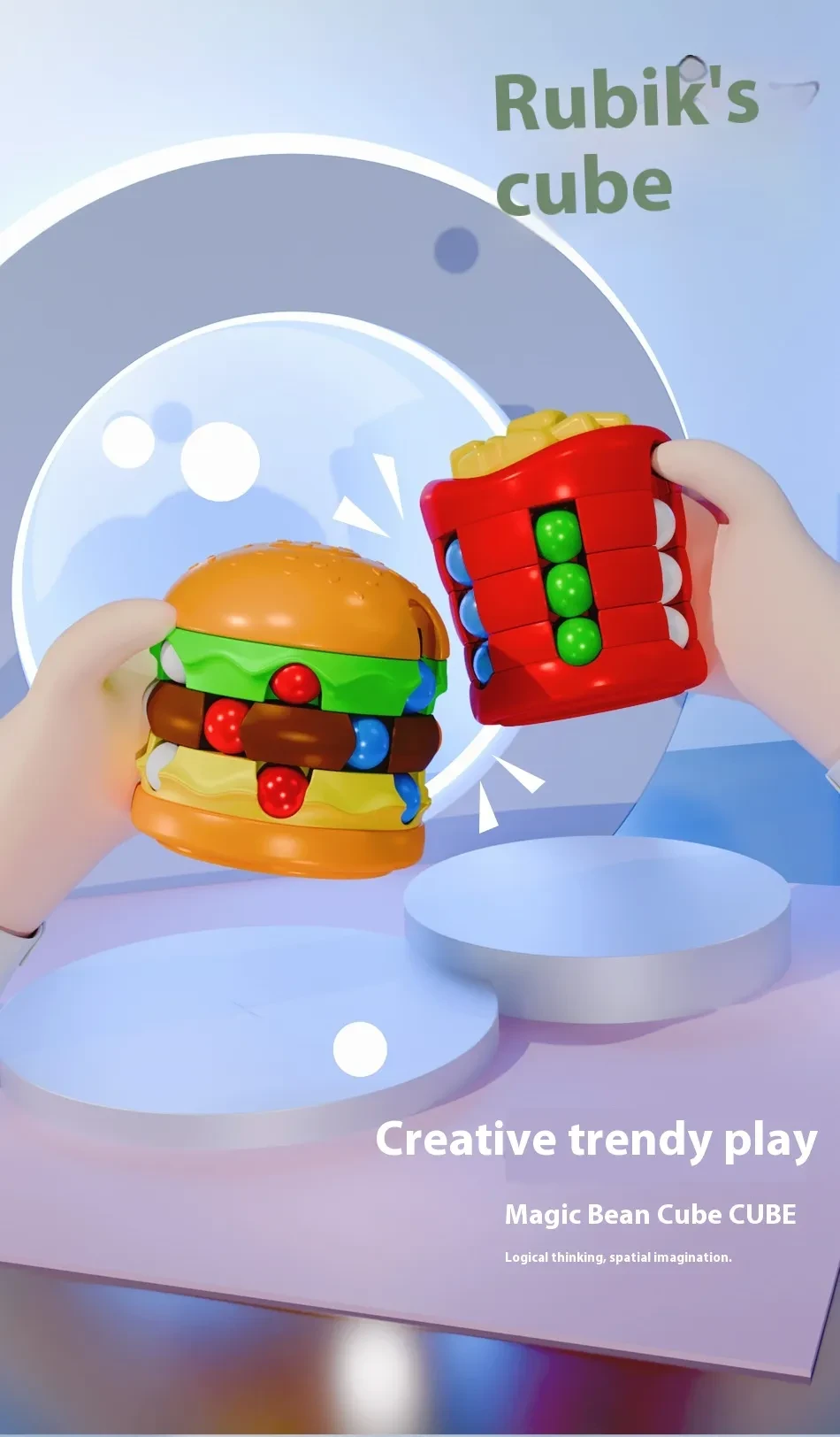 Rubik's Cube Hand Spinner Children's Puzzle Decompression Toy