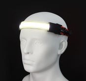 230Wide-Angle Headlamp Flashlight with Red Taillight 3 Light Modes Lightweight