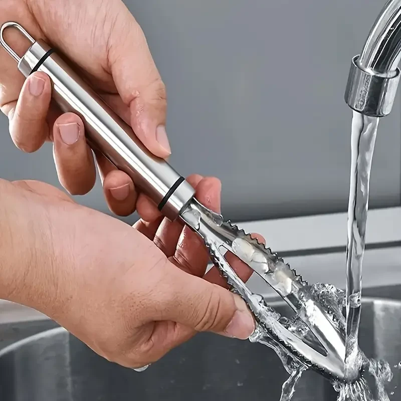 Stainless Steel Seafood Preparation Set  Fish Scale Scraper and Fish Bone Tweezers