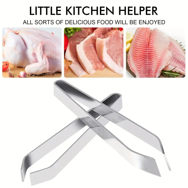 Stainless Steel Seafood Preparation Set  Fish Scale Scraper and Fish Bone Tweezers