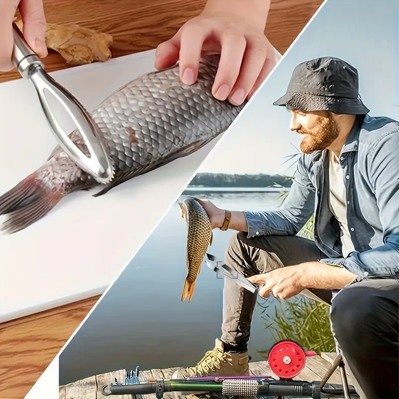 Stainless Steel Seafood Preparation Set  Fish Scale Scraper and Fish Bone Tweezers