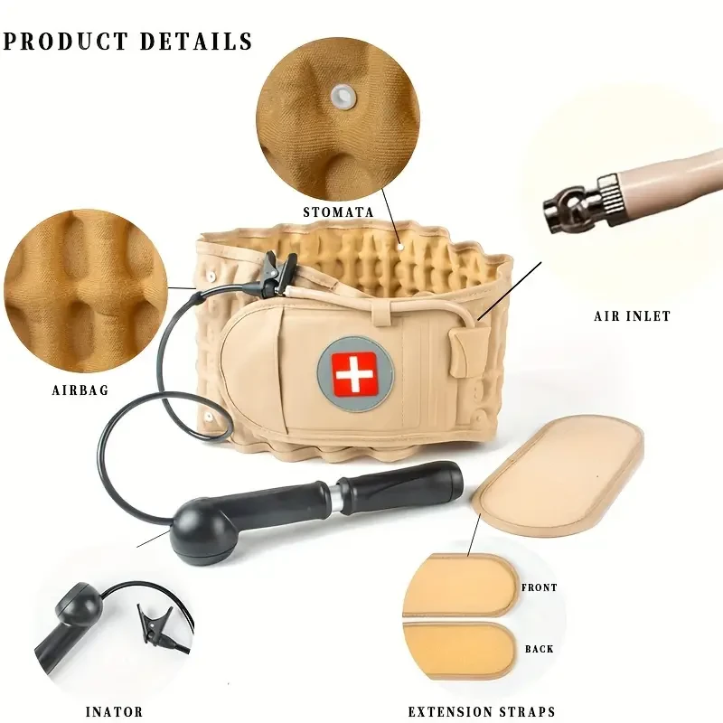 Inflatable Waist Belt Lumbar Traction Belt Lumbar Fixation Belt Lumbar Disc Herniation Traction Waist Belt Universal Waist Support Sports