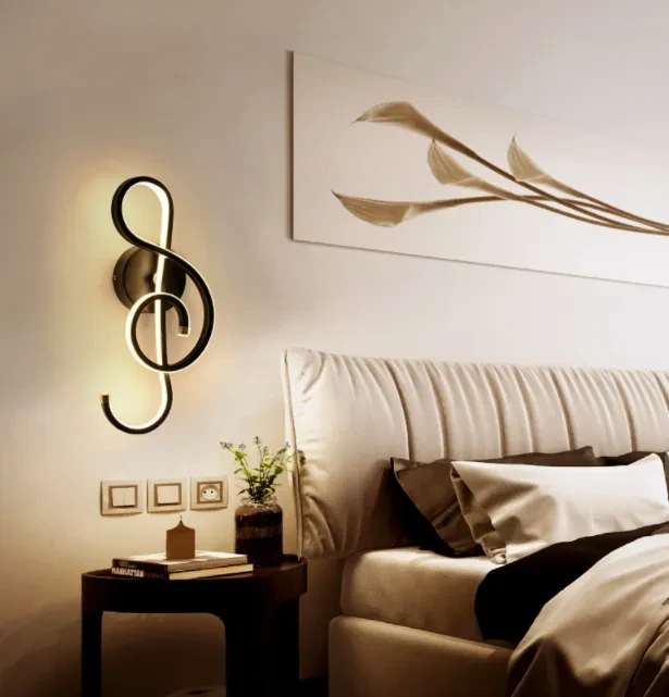 Simple And Creative Led Wall Lamp Musical Note Led Wall