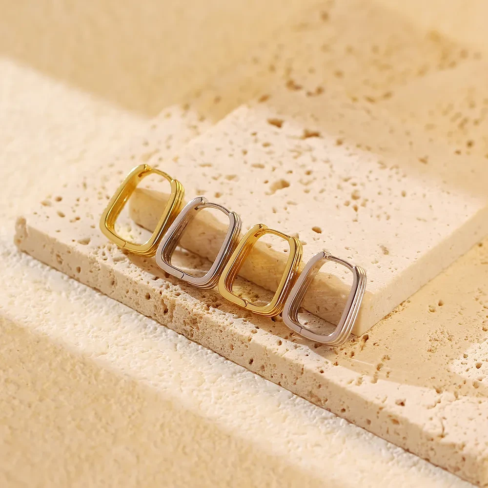 Silver Geometric Delicate Earrings Women