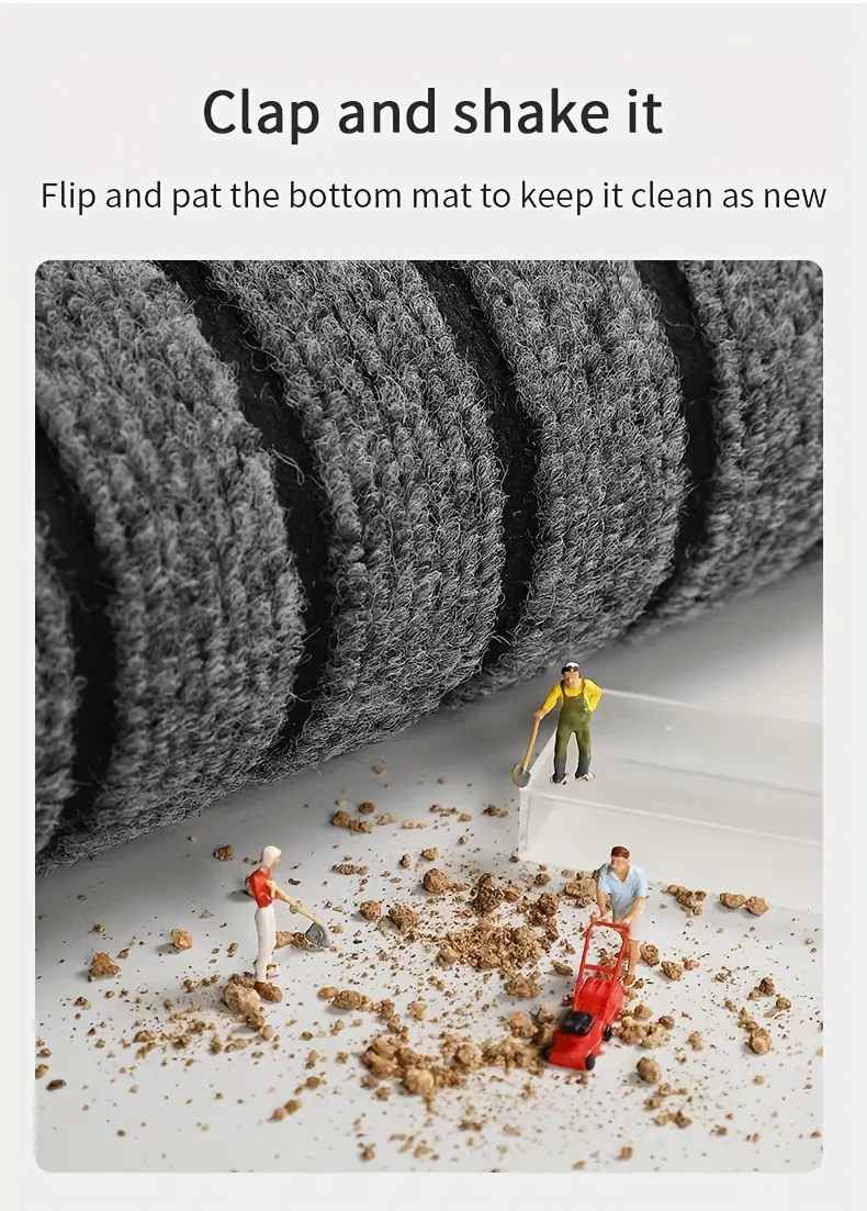 1pc Solid Grey Welcome Doormat