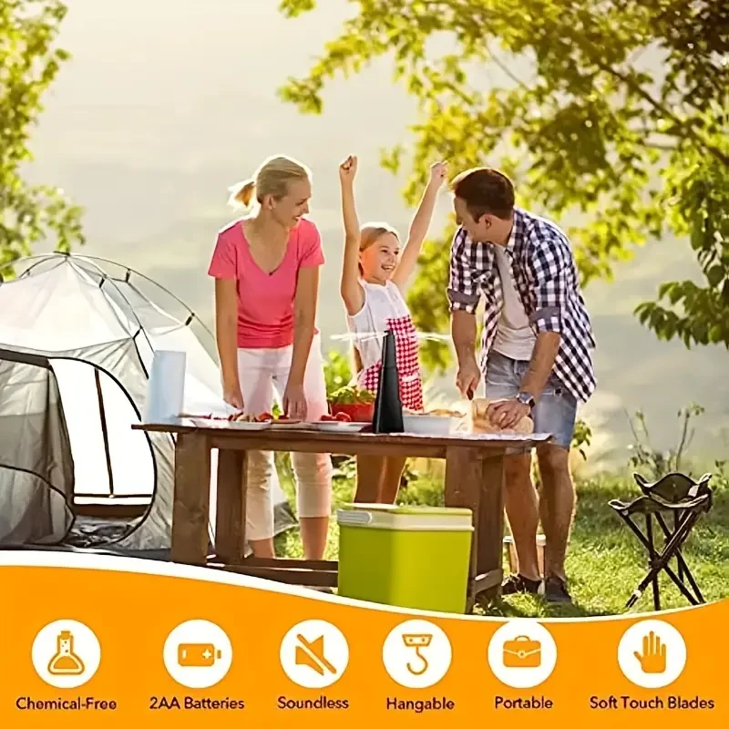 Battery-Powered Portable Fly Repellent Fan Ideal for Indoor and Outdoor Use