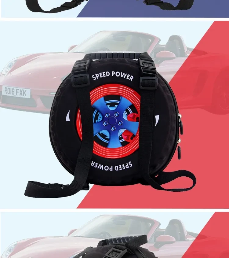 Kid's Small Schoolbag Personalized Creative 3D Cartoon Tire Kindergarten