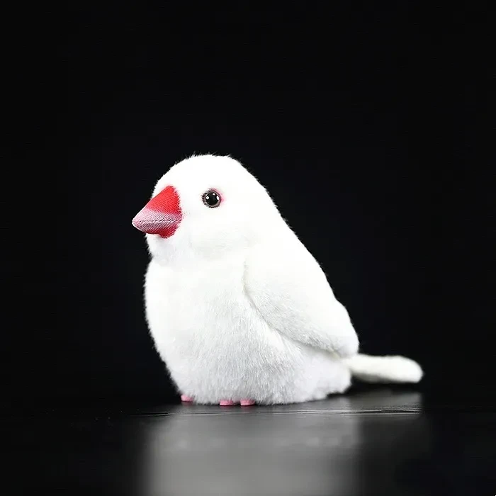 White Mandarin Bird Doll Simulation White Mandarin Bird Plush Toy Pendant