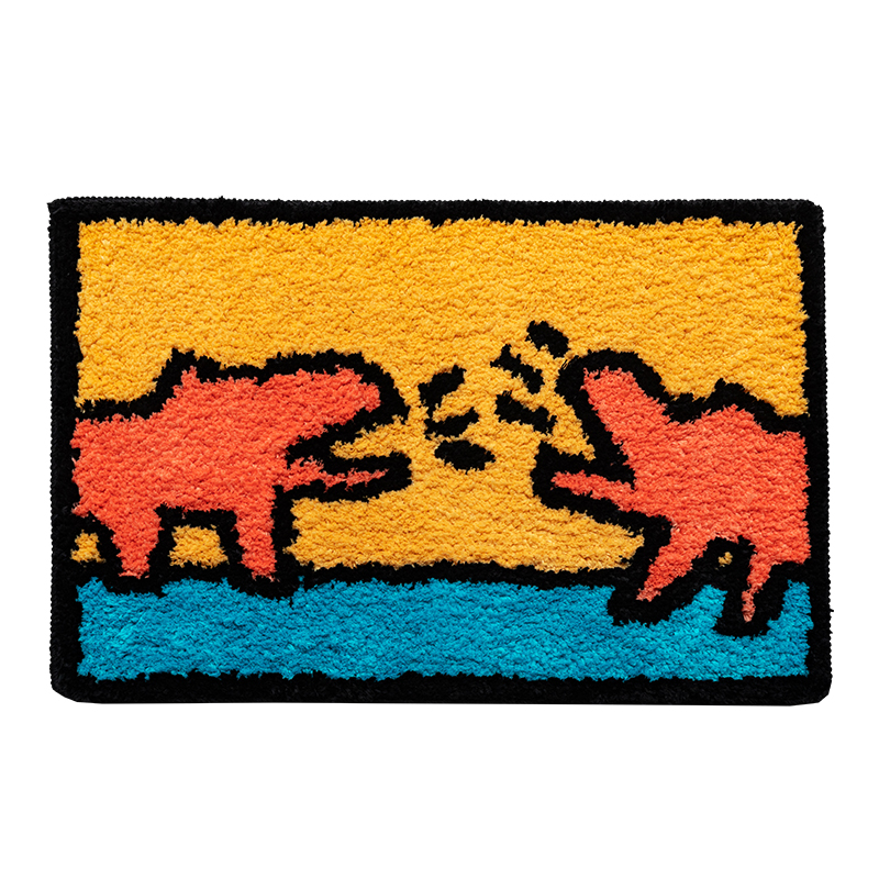 Small Animal Bedside Plush Bedroom Hippo Carpet