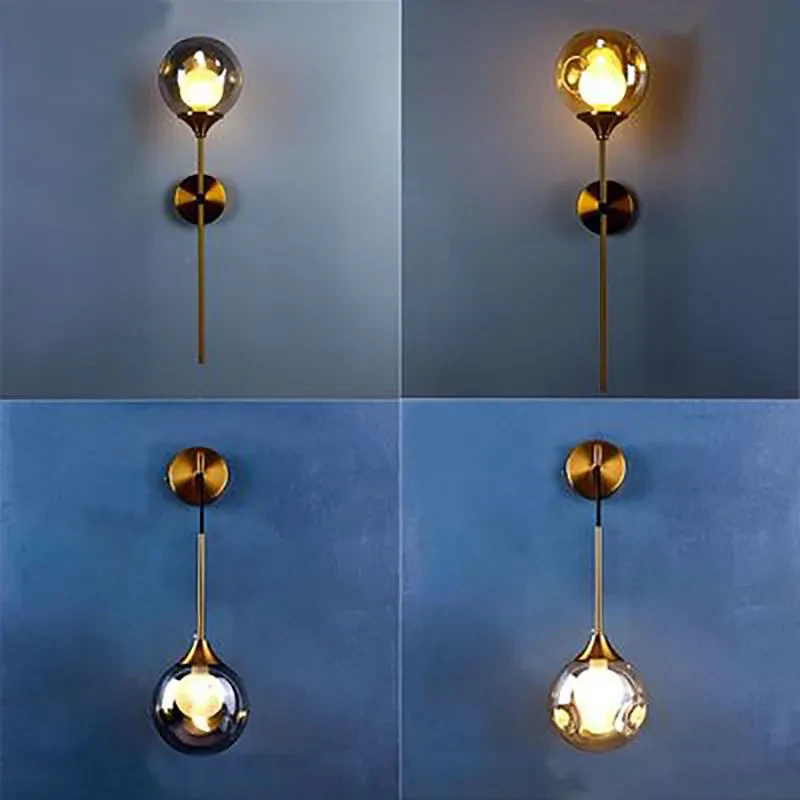 New Glass Wall Lamp For Bedroom Bedside Living Room Background Wall Aisle