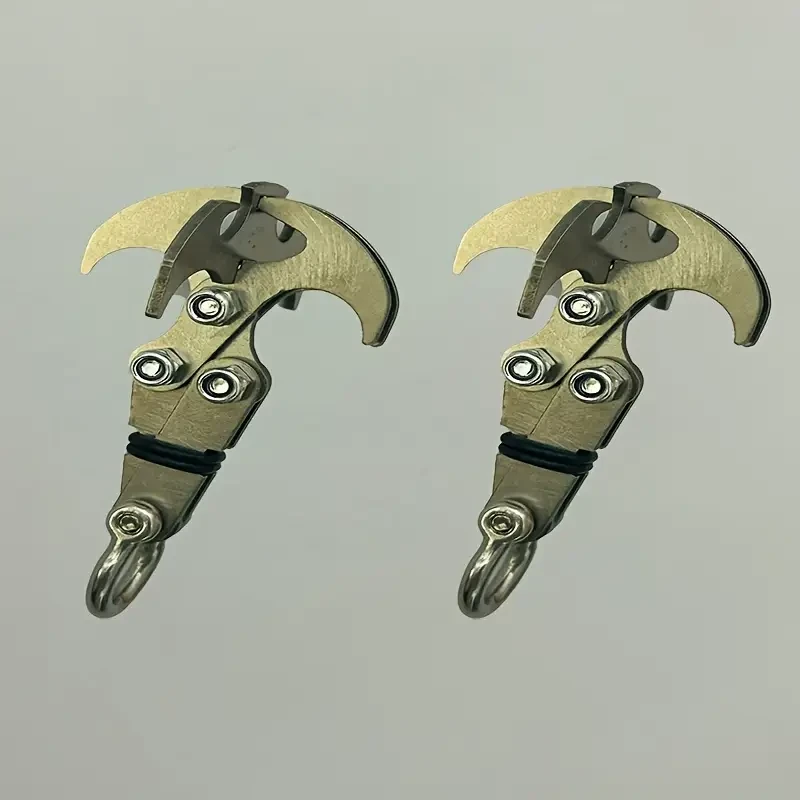 2pcs Stainless Steel Folding Grab Hook, Multifunctional Heavy-Duty Hook with 4 Claws