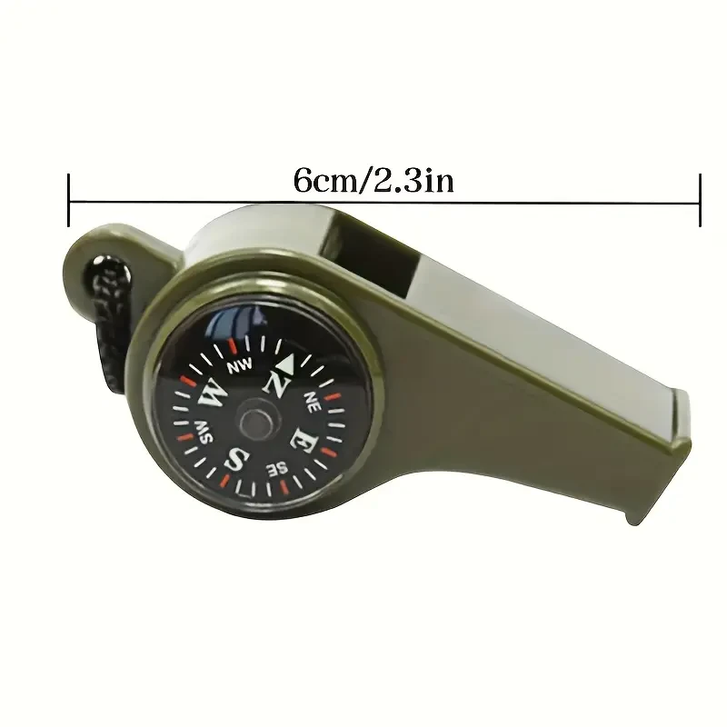 1pc Ultra-Loud Emergency Whistle with Compass & Thermometer