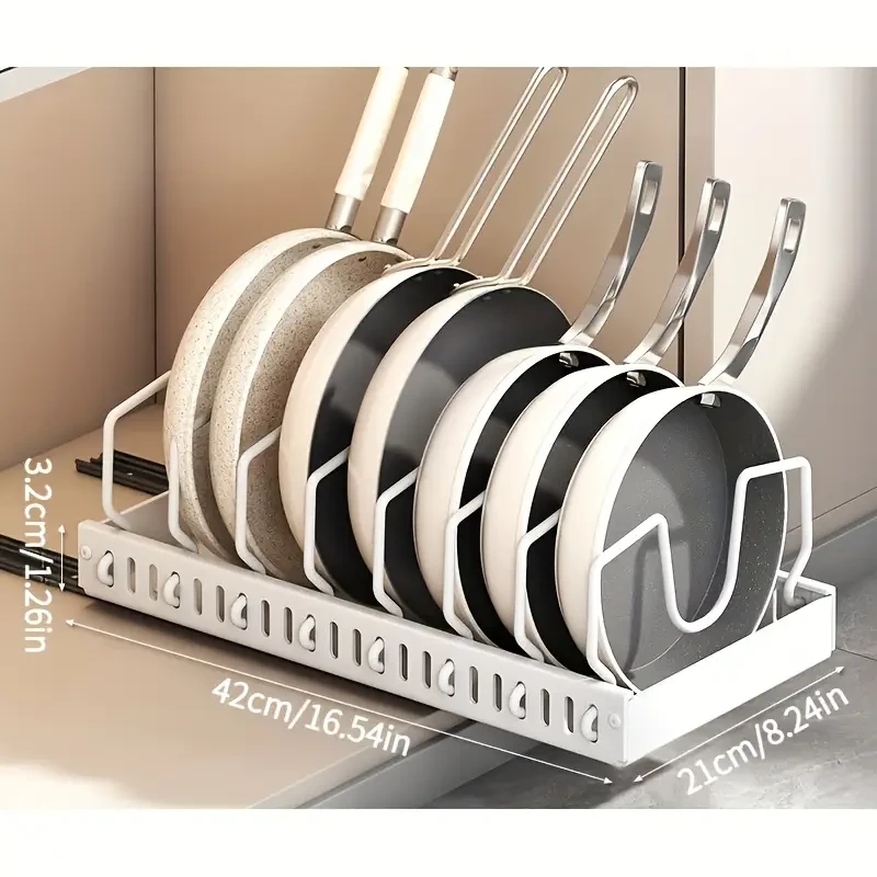 1pc Pull-Out Kitchen Pot and Pan Organizer Rack