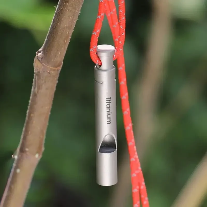 Ultra-Light Titanium Emergency Whistle with Lanyard