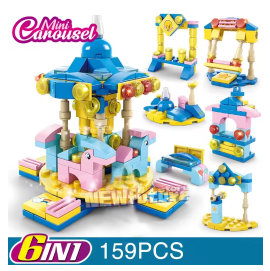 DIY Architecture Ice Cream Car Store Street View Food Building Blocks Kit Girls Bricks Classic Movie Model Kid Toys For Children