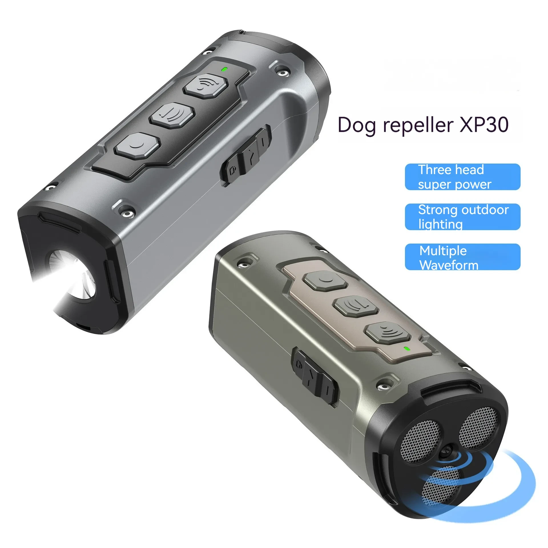 Dog Drive Ultrasonic Three-head Bark Plug Torch Dog Drive Artifact Anti Dog Bark Deterrent Device With LED Flashlight