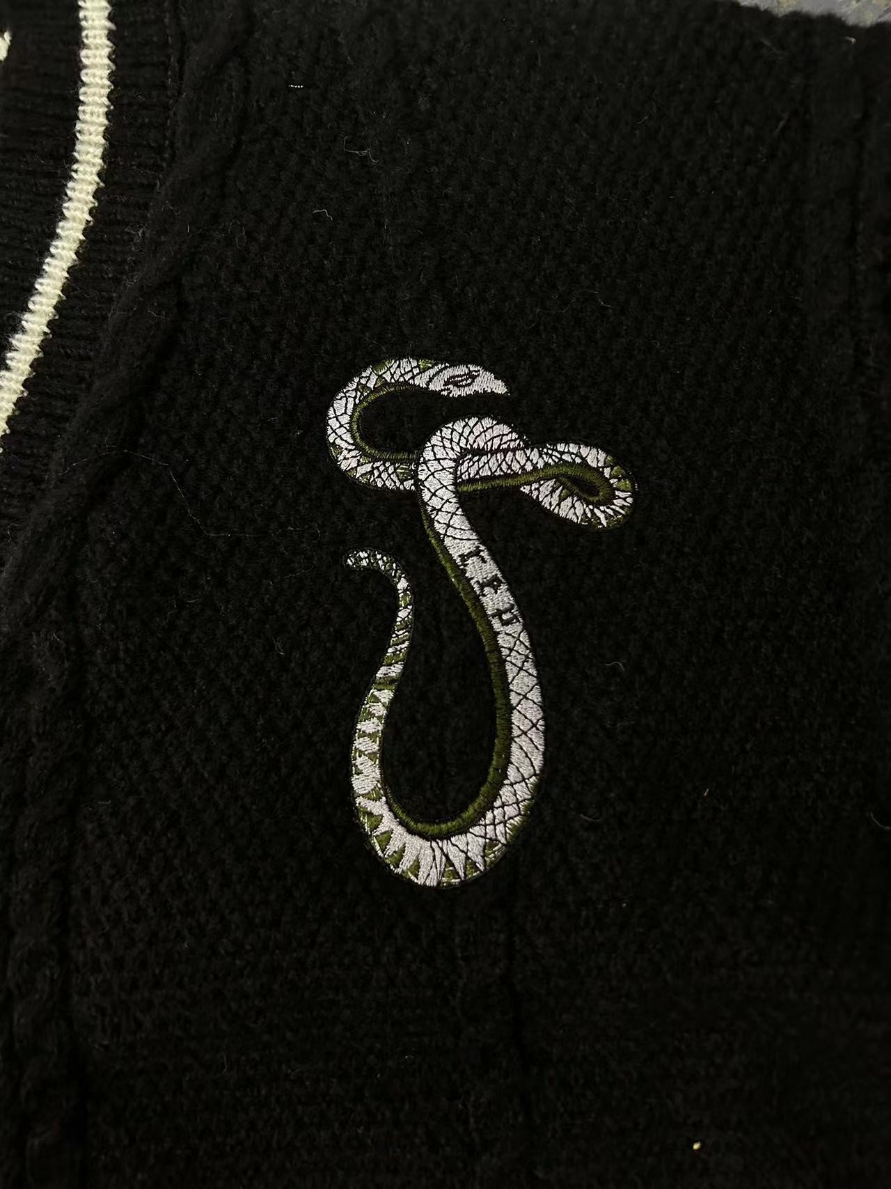 Reputation Cardigan with Snake Star Design Taylor Inspired Embroidered V-Neck Sweater