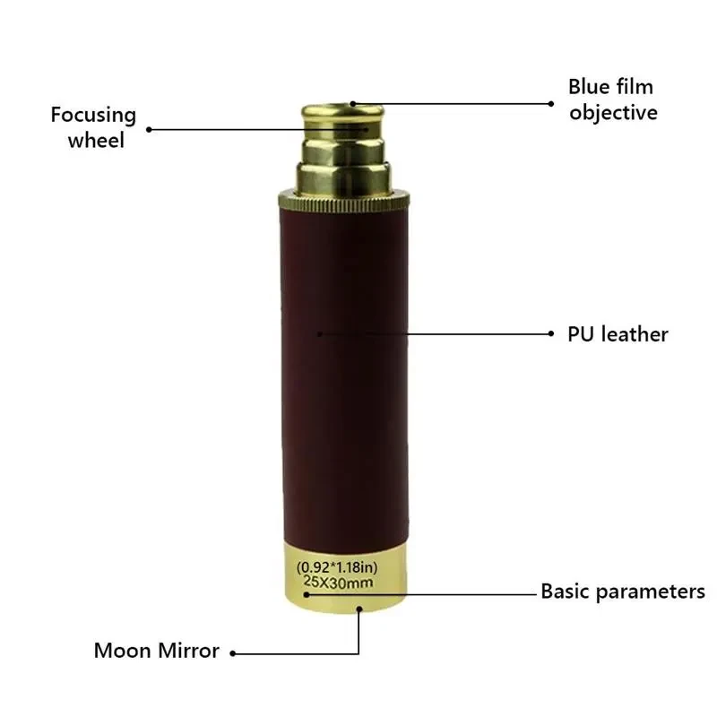 Foldable retro monocular telescope for watching games, traveling, hiking, hunting, camping