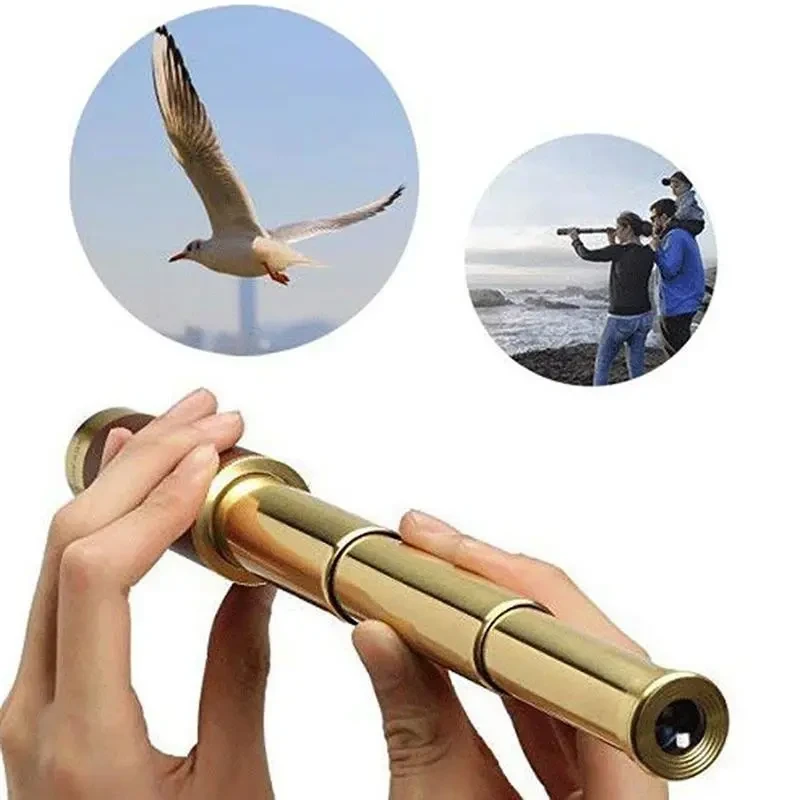 Foldable retro monocular telescope for watching games, traveling, hiking, hunting, camping