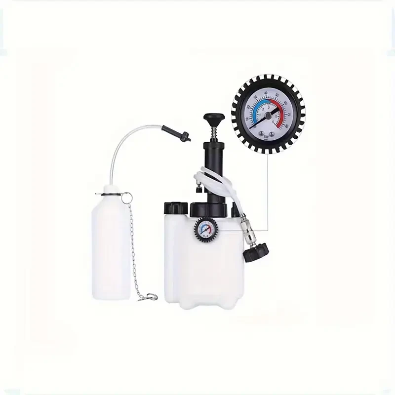 3L Brake Oil Replacement Kit, Manual Hydraulic Brake Bleeder Tool with Pressure Gauge