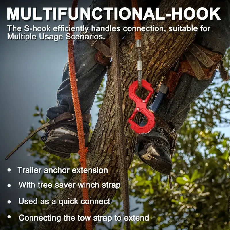 Heavy-Duty Red G80 Alloy Steel S-Shaped Tow Hook