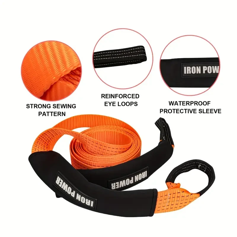6 Meter Towing Rope Emergency Tow Straps Kit