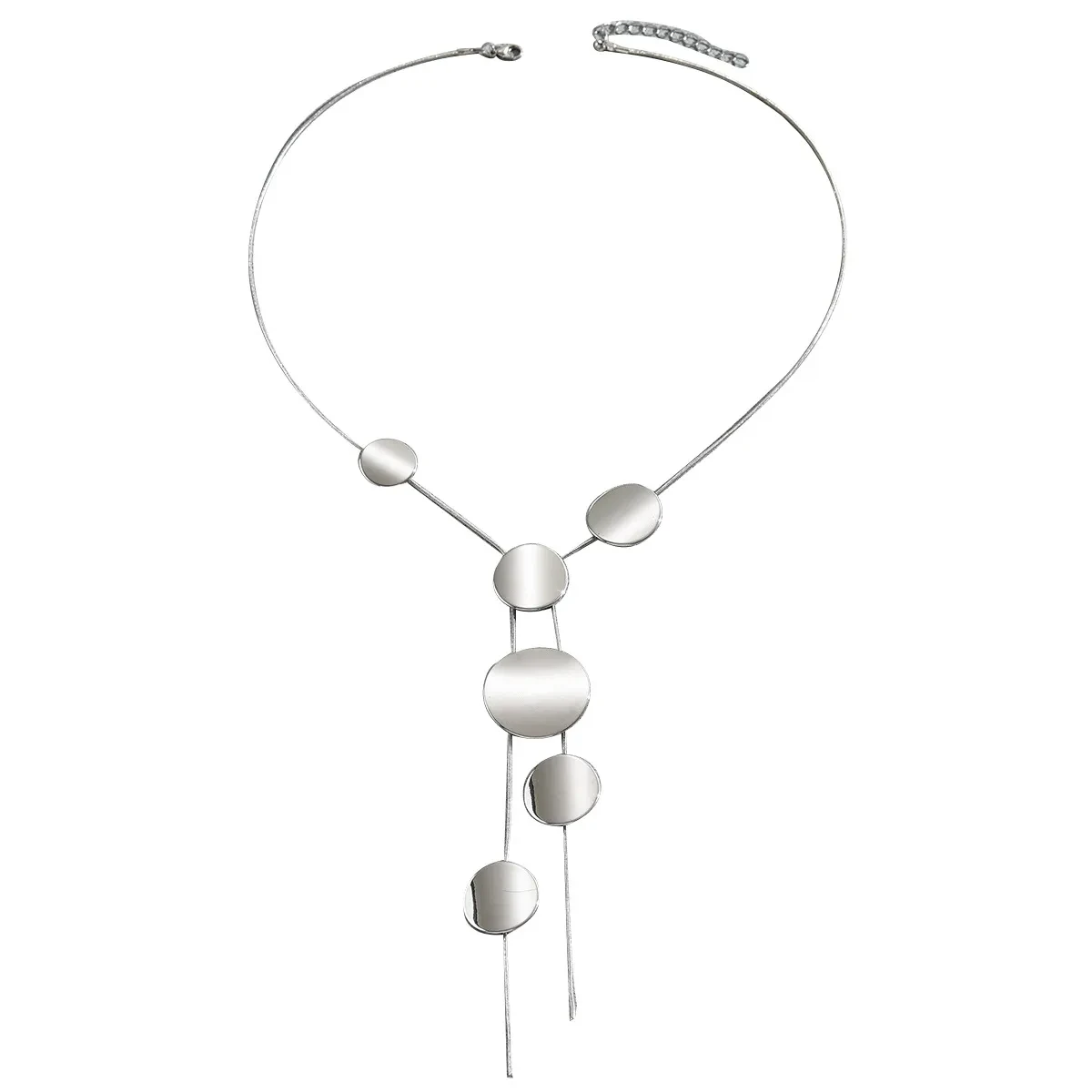 Geometric Ladies' Long Necklace Circular Design