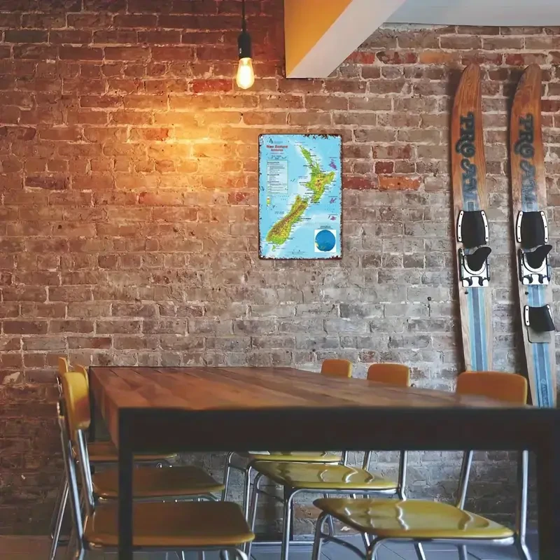 Vintage New Zealand Map Metal Sign