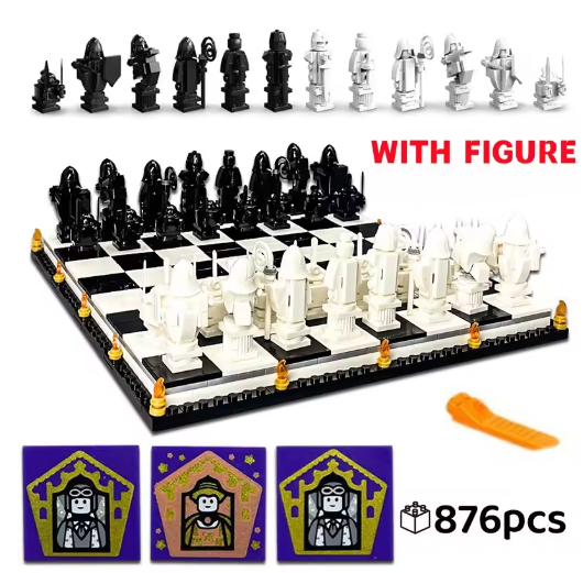 New Film Wizard Chess Magic Final Challenge Interactive Game Building Blocks MOC 76392 Knight Role Play Bricks Toys Kid Gifts