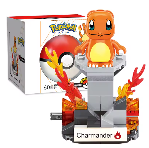 Pokemon Mini Pikachu-Claw Crane Building Blocks Charizard Pikachu Squirtle Bulbasaur Assembly Model Educational Kid Toy For Gift