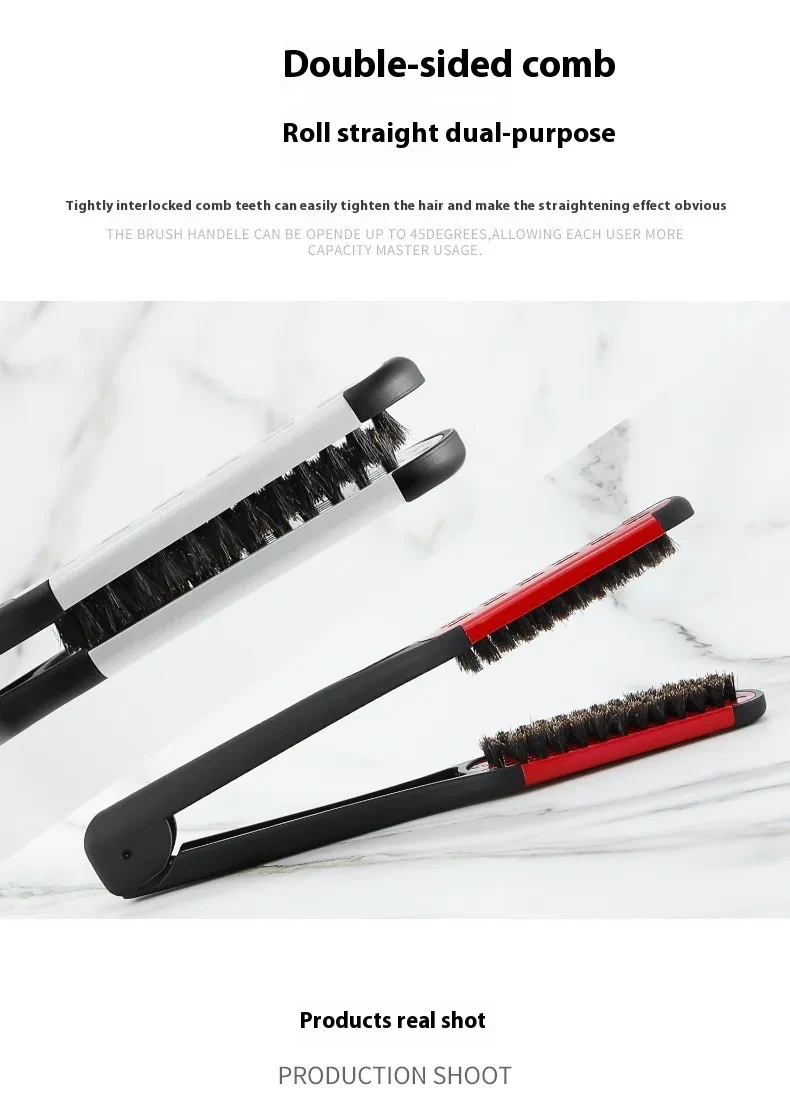 Hairdressing Clamp Comb Bristle Straight Hair Styling Straight Straight Hair V-shaped Comb