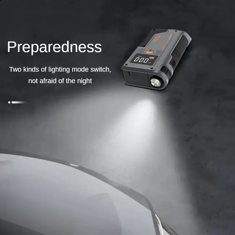 8000mAh Rechargeable Lithium Battery Portable Air Compressor Tank Style with Digital Pressure Gauge