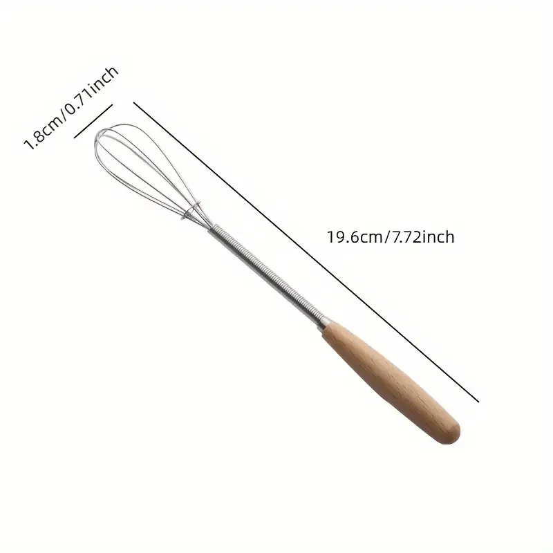 3/6pcs, Mini Whisk, Stainless Steel Whisk Set with Wooden Handle, Egg Beatter, for Perfect Blending, Whisking & Beating, Durable & Easy to Clean, Baking Tools