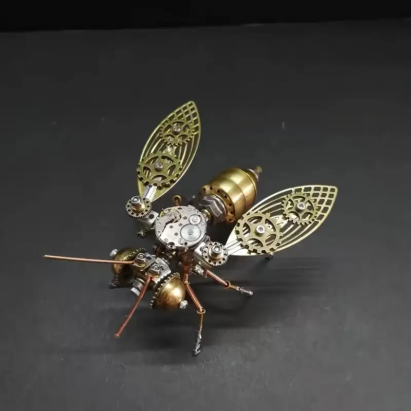 Steampunk Mechanical Bee 3D Puzzle - Golden Metal Insect Model Kit for DIY Craft