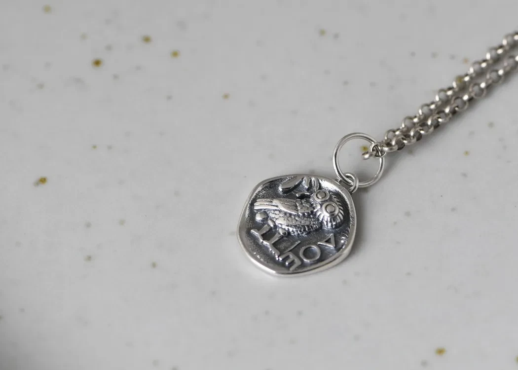 Silver Owl Pendant Necklace Female Hand Accessories