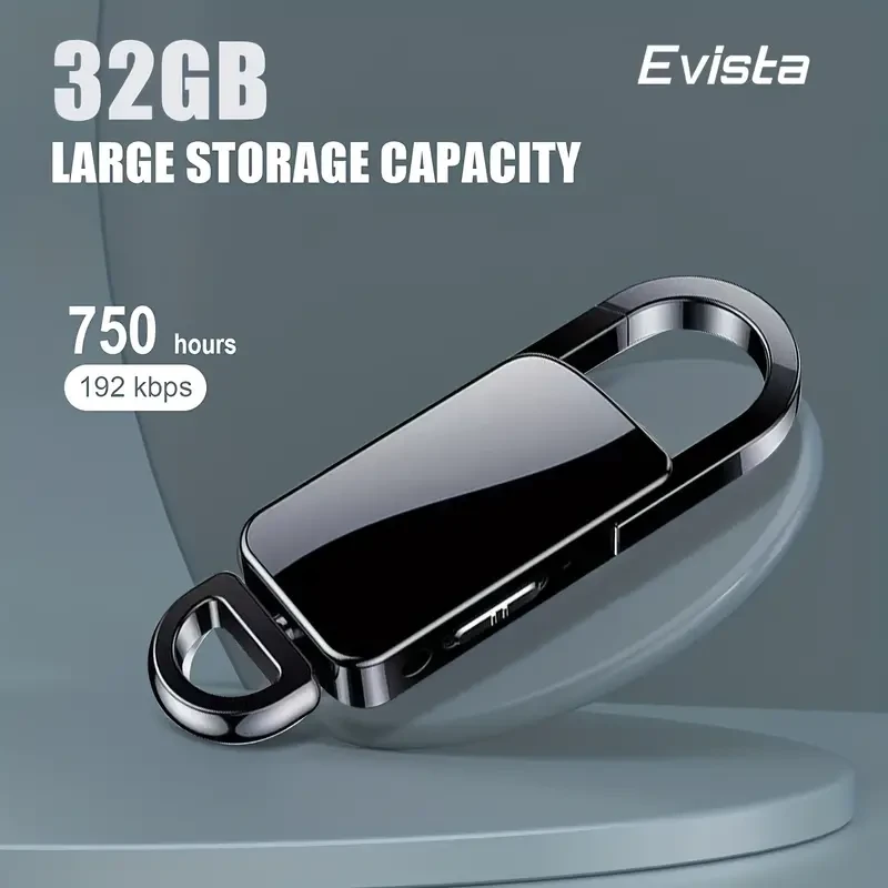 32GB Keychain Recorder: Professional Recording for Lectures, Classes, Meetings & Interviews - Perfect Gift for Birthdays, Easter & Loved Ones!