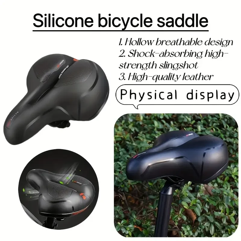 Wide Bicycle Seat Comfort for Men Women with Dual Shock Absorption
