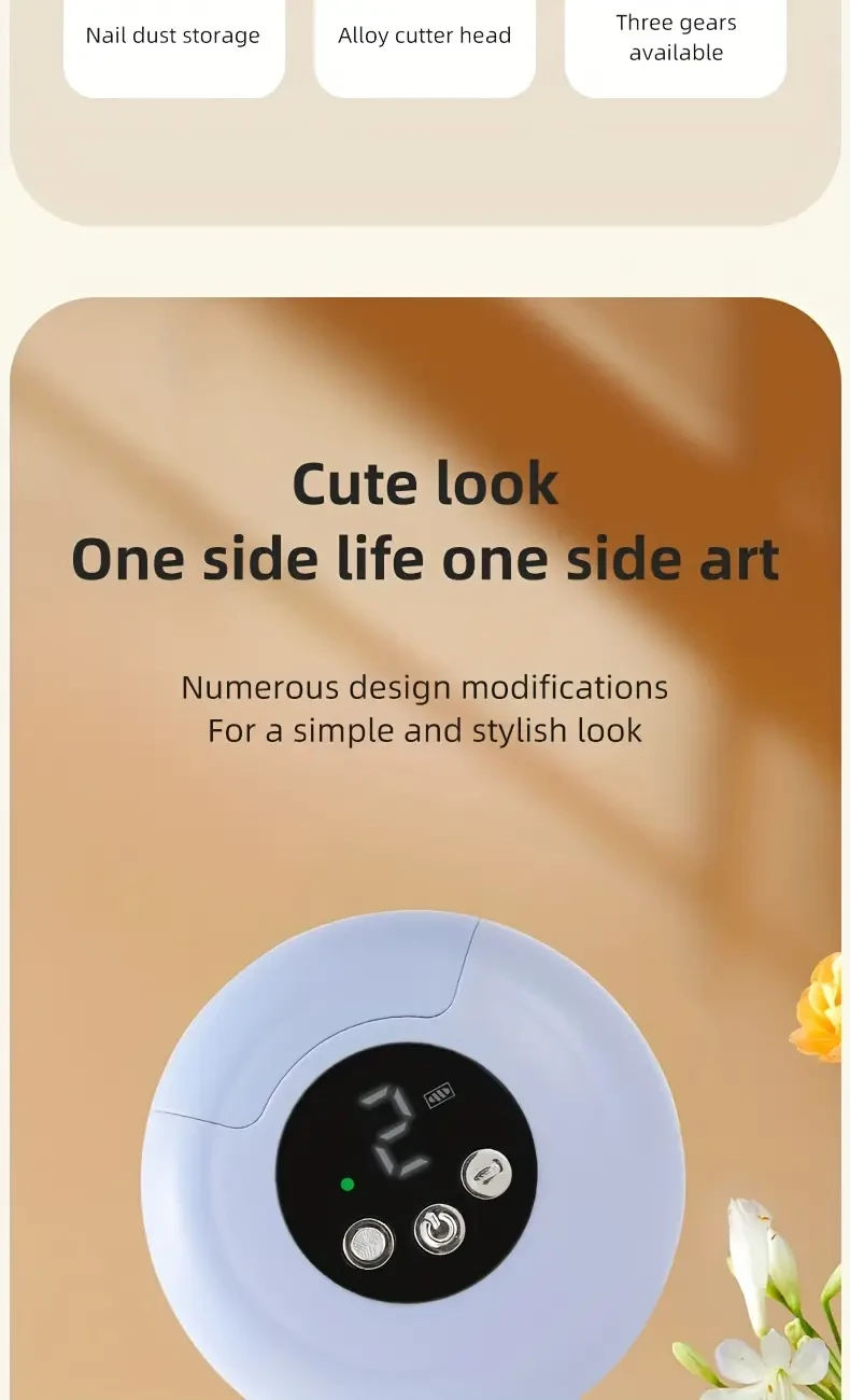 2-in-1 USB Rechargeable Electric Nail Clipper & Polisher