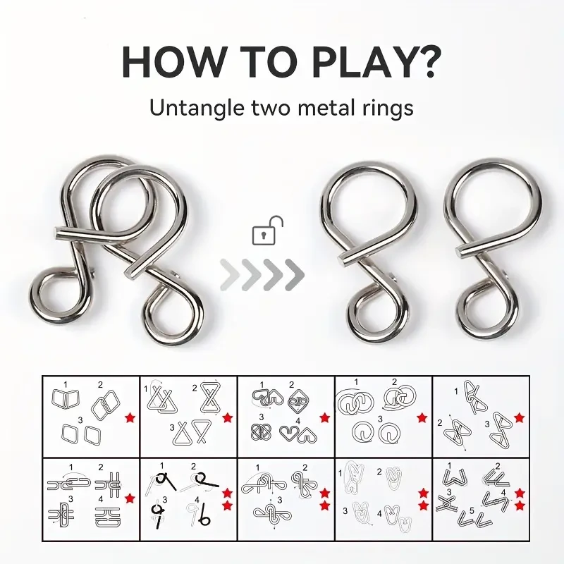 A Set of 50pcs Intellectual Toys for Unlocking