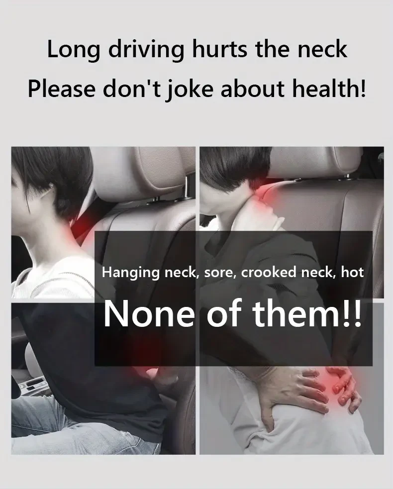 1pc Car Headrest/1pc Lumbar Pillow 100% High Rebound Imported Memory Foam Car Neck Pillow Waist Support High End Car Seat Pillow