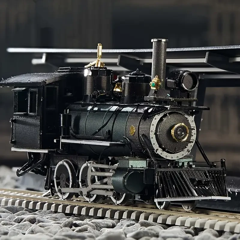 3D Puzzle DIY Model, Green Steam Locomotive